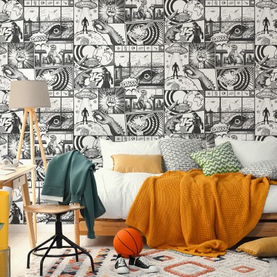 Papel pintado CÓMIC JUVENIL BLANCO Y NEGRO 14075