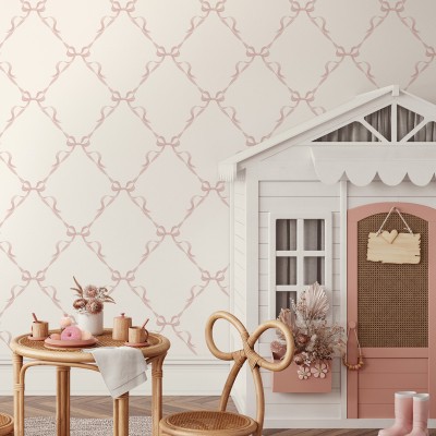Papel de parede INFANTIL LAÇOS ROSA 14032 2