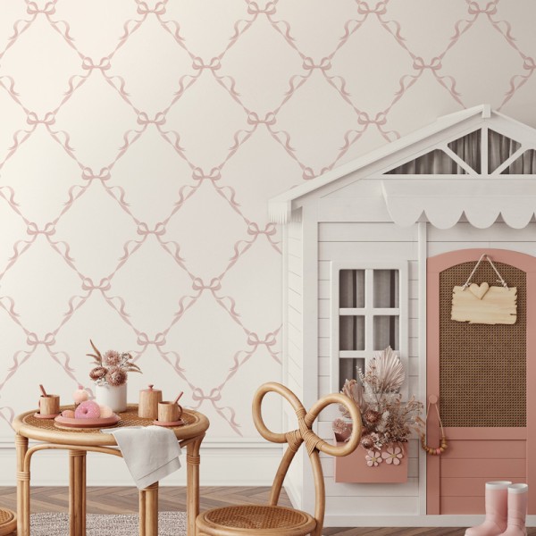Papel de parede INFANTIL LAÇOS ROSA 14032