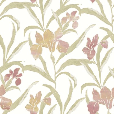 Papel pintado FLORES DE LIRIO ROSADO Y OCRE 2021