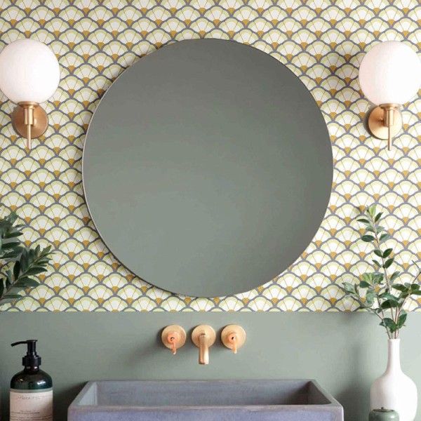 Paper pintat PETXINES ART DECO BLAU I MARRÓ 2042