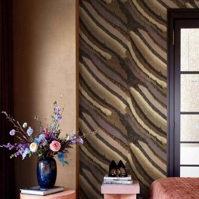 Papel pintado VETAS MINERALES MARRÓN Y MALVA 2028 2