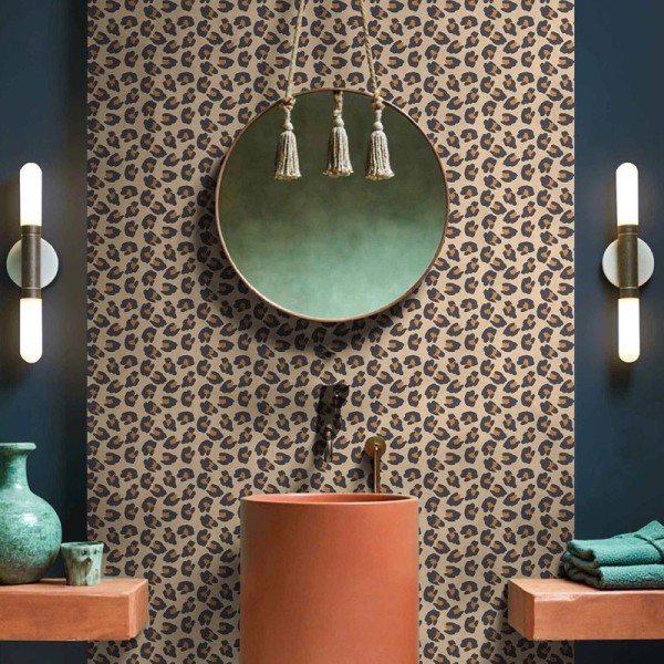 Papel de parede ESTAMPA LEOPARDO BEGE ESCURO 2046