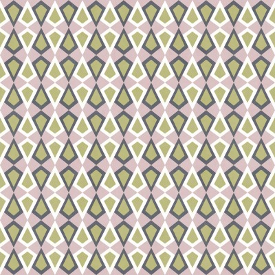 Papel pintado DIAMANTE VINTAGE VERDE Y LAVANDA 2036