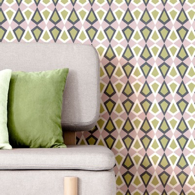 Paper pintat DIAMANT VINTAGE VERD I LAVANDA 2036 2