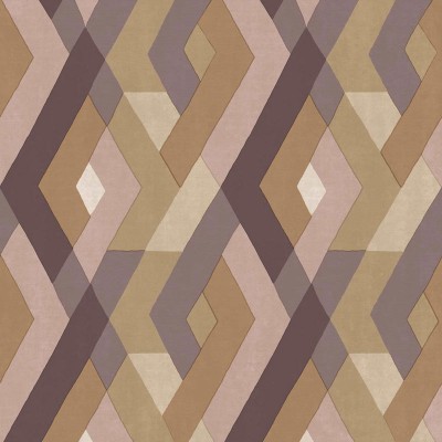 Papel pintado ROMBOS ENTRELAZADOS MARRÓN Y DORADO 2032