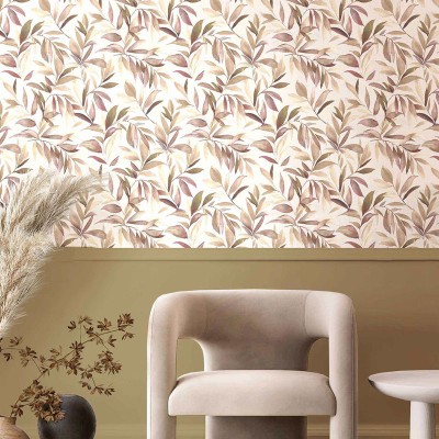 Papel de parede FOLHAS DE OLIVEIRA MARROM AVERMELHADO 2001