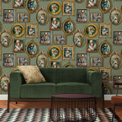 Paper pintat GALERIA VINTAGE ANIMALS VERD 13792