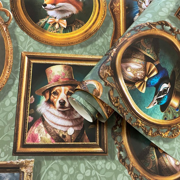 Paper pintat GALERIA VINTAGE ANIMALS VERD 13792