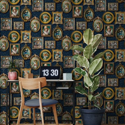 Paper pintat GALERIA VINTAGE ANIMALS BLAU 13791