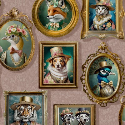 Papel de parede GALERIA VINTAGE ANIMAIS ROSA ANTIGO 13793