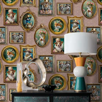 Paper pintat GALERIA VINTAGE ANIMALS ROSA ANTIC 13793 2