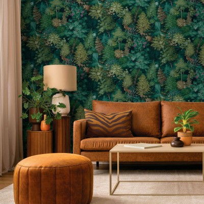 Papel de parede FLORESTA MÍSTICA VERDE 14151 2