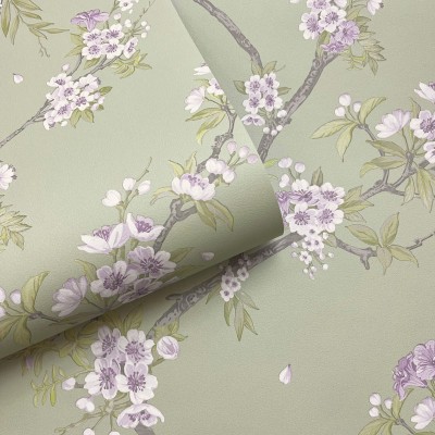 Papel de parede FLORES E RAMOS SAKURA VERDE 14210