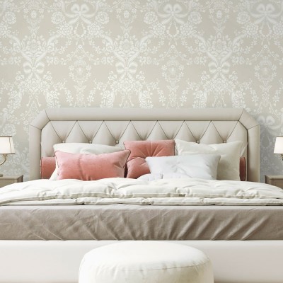 Papel de parede LAÇOS E DAMASCO FLORAL TAUPE 14171 2