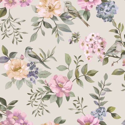 Paper pintat JARDÍ FLORAL AMB OCELLS MULTI 14192