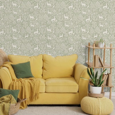 Papel pintado BOSQUE DE CIERVOS VERDE 14160 2