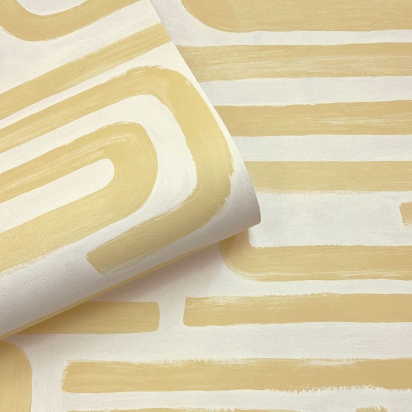 Papel de parede PINCELADAS AQUARELA OCRE 14231