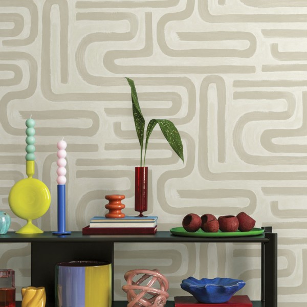 Papel pintado PINCELADAS ACUARELA BEIGE TOPO 14230