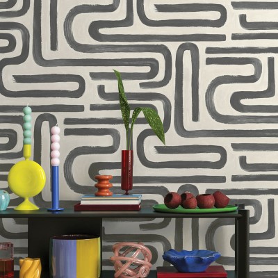 Papel pintado PINCELADAS ACUARELA CHARCOAL 14233 2