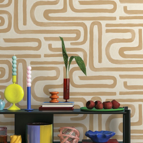 Papel pintado PINCELADAS ACUARELA NARANJA TERRACOTA 14232