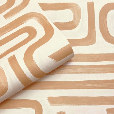 Papel de parede PINCELADAS AQUARELA LARANJA TERRACOTA 14232