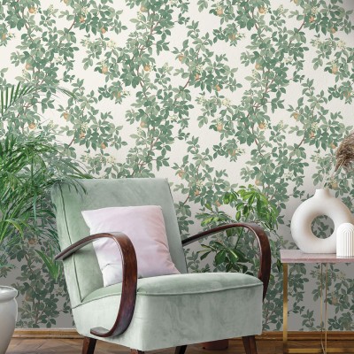 Papel pintado JARDÍN DE NARANJOS VERDE 14240