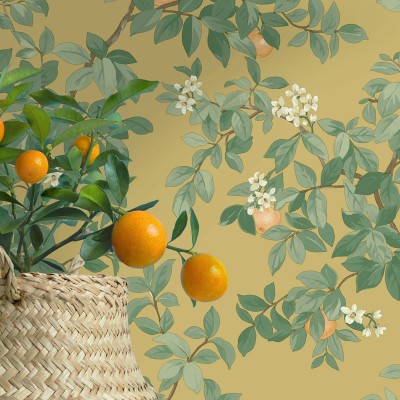 Papel de parede JARDIM DE LARANJEIRAS OCHRE 14241