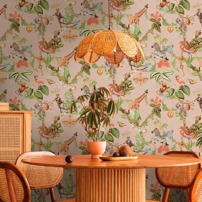 Papel pintado SAFARI FANTÁSTICO ROSA ANTIGUO 14261 2