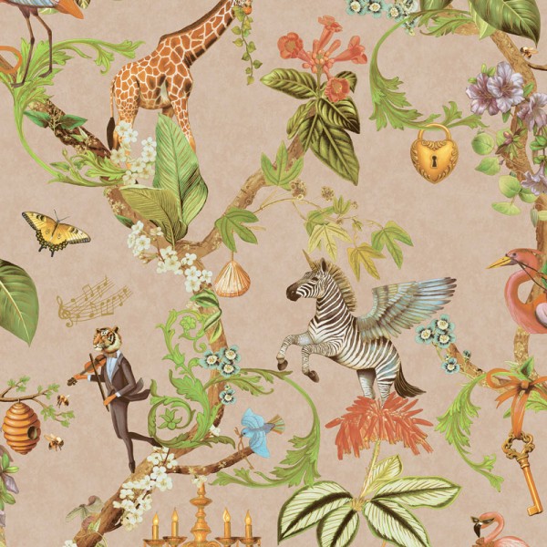 Papel de parede SAFARI FANTÁSTICO ROSA ANTIGO 14261