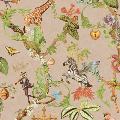 Papel de parede SAFARI FANTÁSTICO ROSA ANTIGO 14261