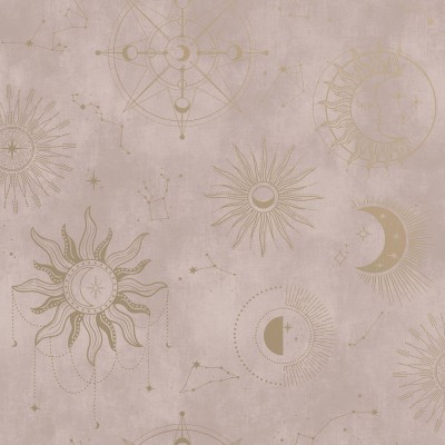 Papel pintado ASTRAL ROSA ANTIGUO Y DORADO 14250