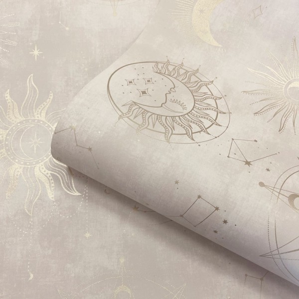Papel pintado ASTRAL BEIGE Y DORADO 14252