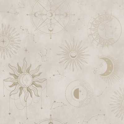Papel pintado ASTRAL BEIGE Y DORADO 14252