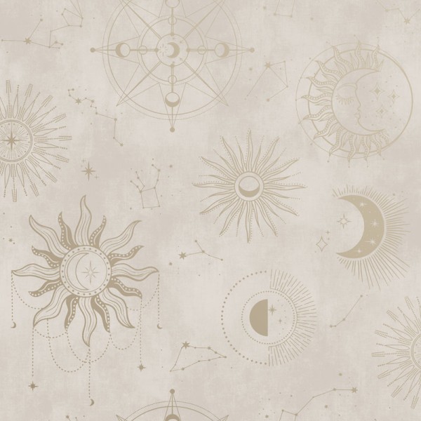 Papel pintado ASTRAL BEIGE Y DORADO 14252