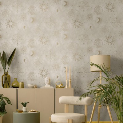 Papel de parede ASTRAL BEGE E DOURADO 14252 2