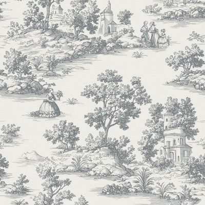 Papel pintado TOILE DE JOUY GRIS OSCURO 3858-6