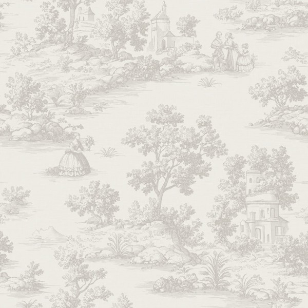 Paper pintat TOILE DE JOUY GRIS CLAR 3858-2