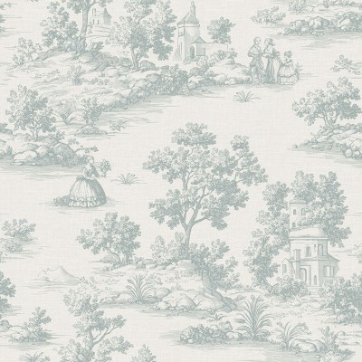 Papel pintado TOILE DE JOUY VERDE AGUA 3858-4