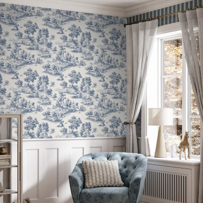 Papel de parede TOILE DE JOUY  AZUL MARINHO 3858-3
