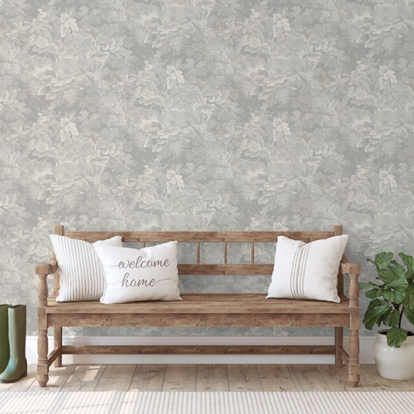 Papel de parede BOTÂNICO CLÁSSICO CINZA 3850-2