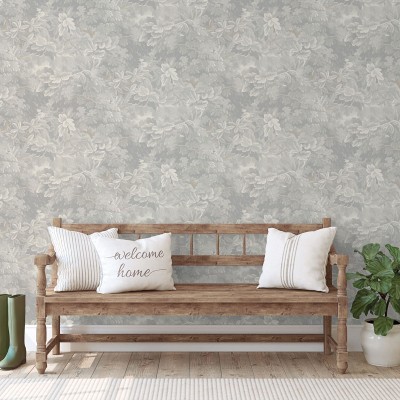 Papel de parede BOTÂNICO CLÁSSICO CINZA 3850-2