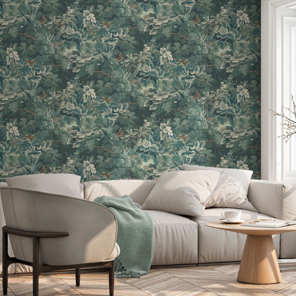 Papel de parede BOTÂNICO CLÁSSICO VERDE 3850-1