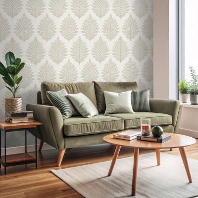 Papel de parede FOLHAS ÉTNICAS BEGE 3853-2 2