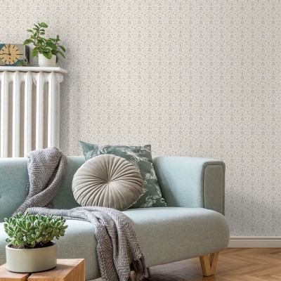 Paper pintat FLORAL CLÀSSIC BEIGE I GRIS 3851-2