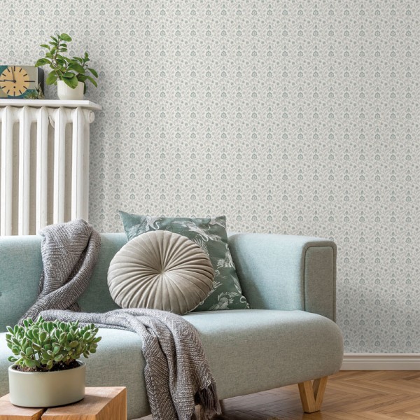 Papel de parede FLORAL CLÁSSICO VERDE ÁGUA 3851-4