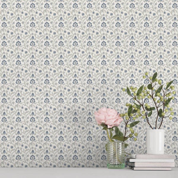 Papel pintado FLORAL CLÁSICO AZUL 3851-3