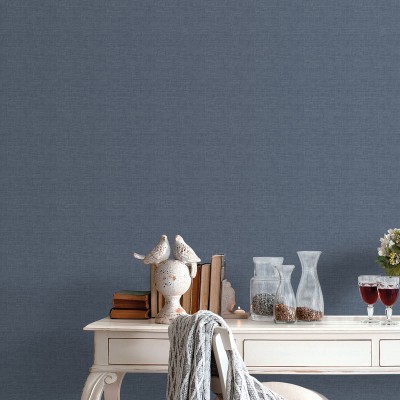 Papel pintado EFECTO LINO AZUL MARINO 3860-3 2
