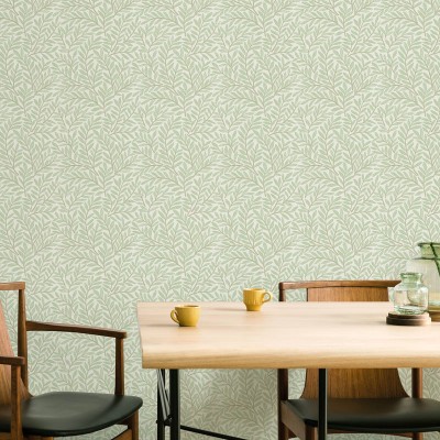 Papel de parede ESCANDINAVO FOLHAS VERDES 3855-1 2