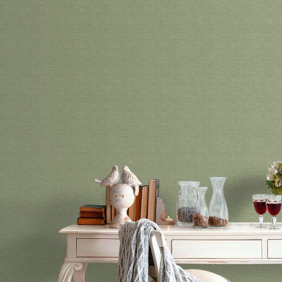 Papel de parede EFEITO LINHO VERDE 3860-1 2